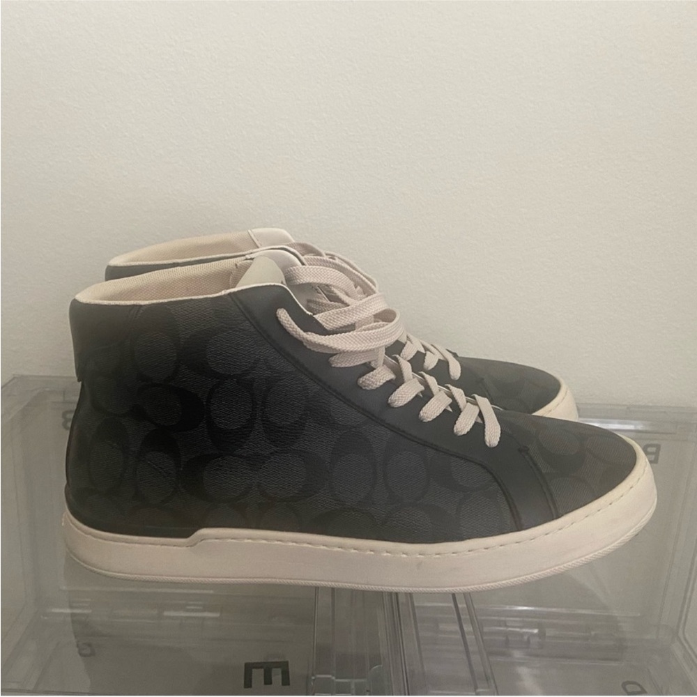 Coach Black and Cream Patterned Sneakers